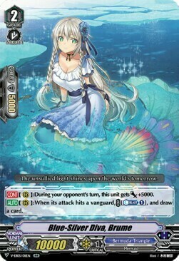 Blue-Silver Diva, Brume [V Format] Card Front