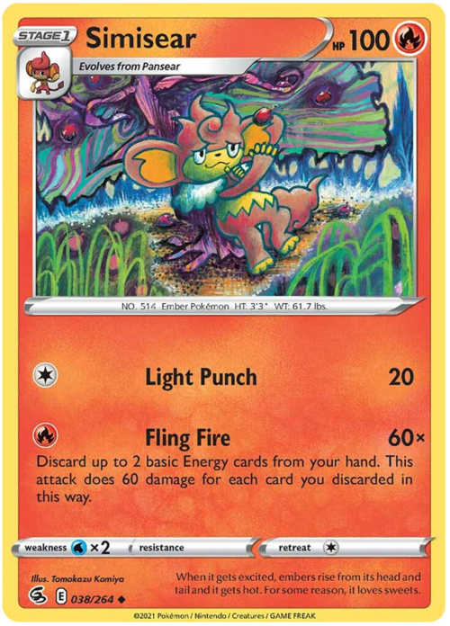 Simisear [Light Punch | Fling Fire] Card Front