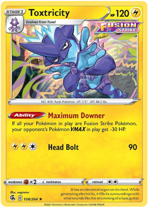 Toxtricity [Maximum Downer | Head Bolt] Card Front