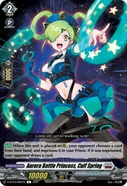 Aurora Battle Princess, Cuff Spring Card Front