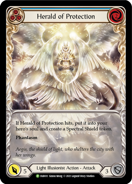 Herald of Protection - Blue Card Front