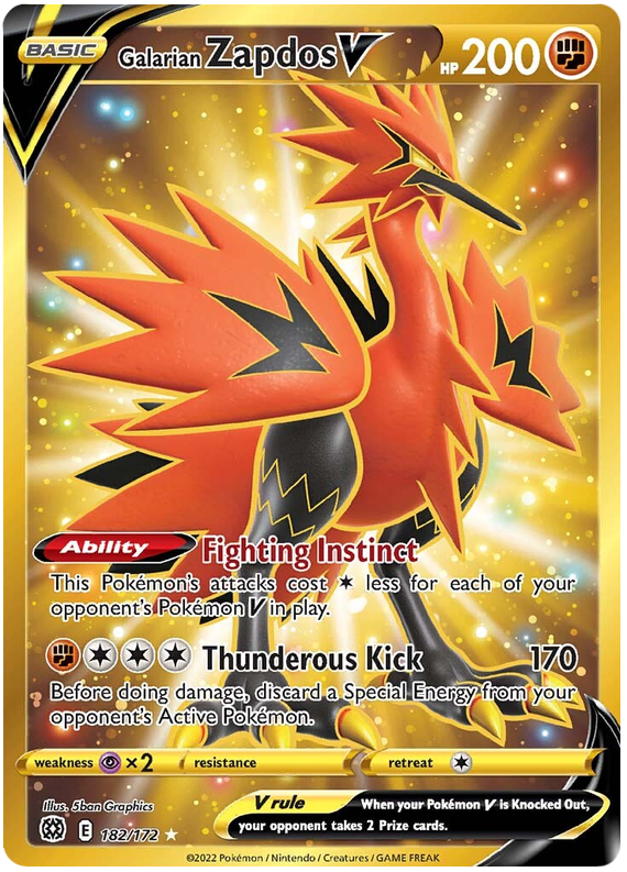 Zapdos de Galar-V / Galarian Zapdos-V (237/184), Busca de Cards