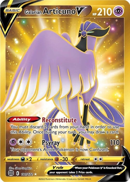Galarian Articuno V Card Front