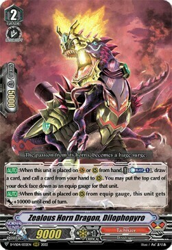 Zealous Horn Dragon, Dilophopyro [V Format] Card Front