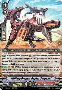 Military Dragon, Raptor Sergeant [V Format] Card Front