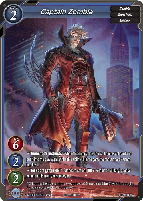 Captain Zombie Card Front