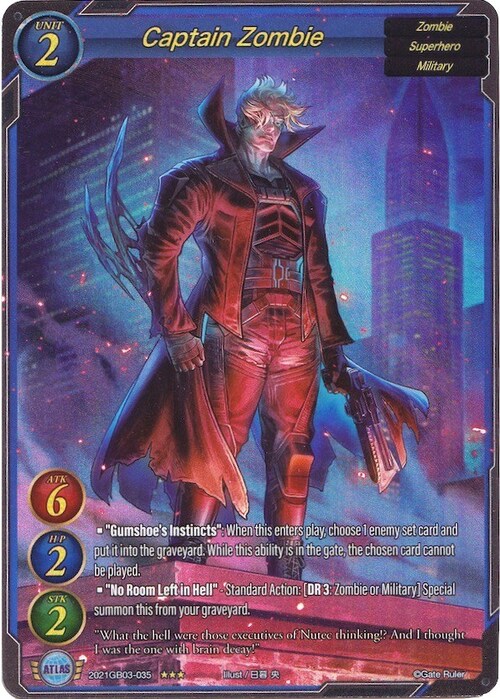 Captain Zombie Card Front