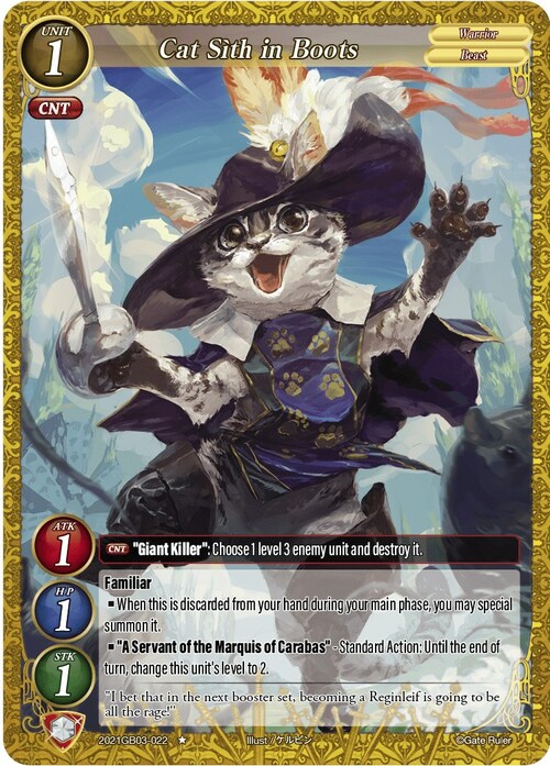 Cat Sith in Boots Card Front