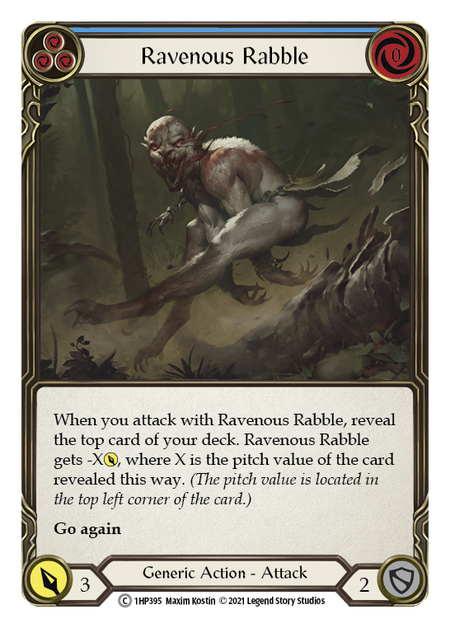 Ravenous Rabble - Blue Card Front