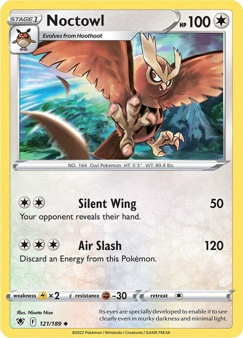 Noctowl [Silent Wing | Air Slash] Card Front