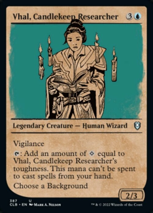 Vhal, Candlekeep Researcher Card Front