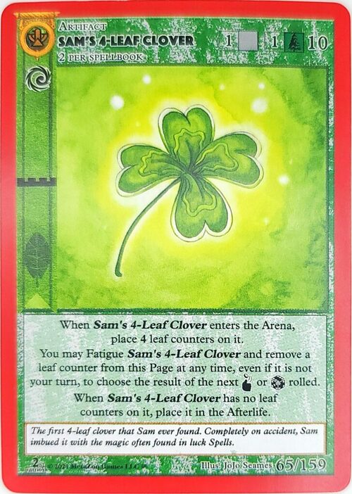 Sam's 4-Leaf Clover Card Front