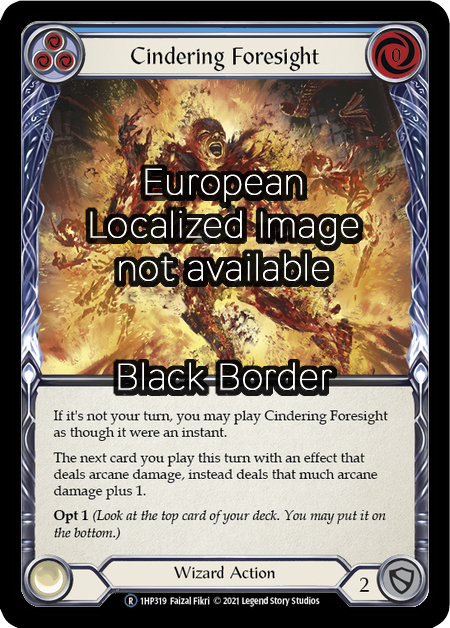 Cindering Foresight - Blue Card Front