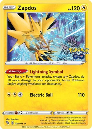 Zapdos Holo - Pokémon Go Pokémon card 029/078