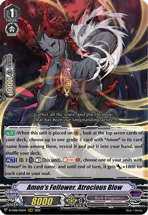 Amon's Follower, Atrocious Blow [V Format] Card Front