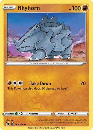Rhyhorn [Take Down | S9A] Card Front