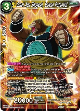 Great Ape Shugesh, Saiyan Potential Frente