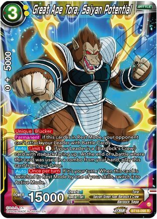 Great Ape Tora, Saiyan Potential Frente