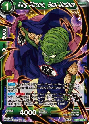 King Piccolo, Seal Undone Card Front