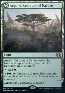 Argoth, Sanctum of Nature // Titania, Gaea Incarnate Card Front