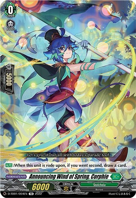 Announcing Wind of Spring, Corphie [D Format] Frente
