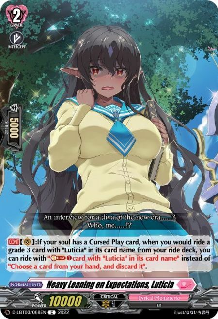 Heavy Leaning on Expectations, Luticia [D Format] Card Front