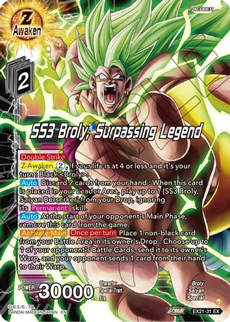 SS3 Broly, Surpassing Legend Frente