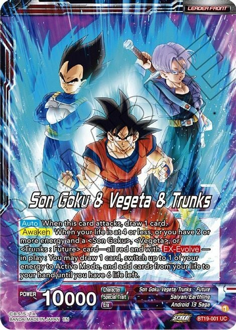 Son Goku & Vegeta & Trunks // SS Son Goku, SS Vegeta, & SS Trunks, the Ultimate Team Card Front