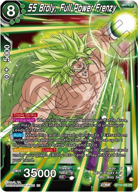 SS Broly, Full Power Frenzy Card Front