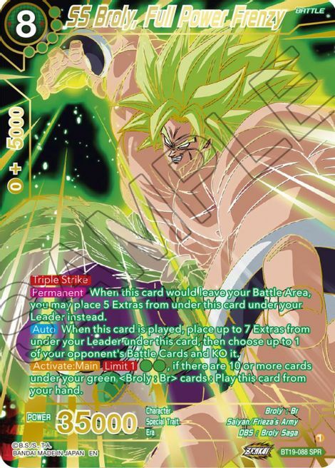 SS Broly, Full Power Frenzy Card Front