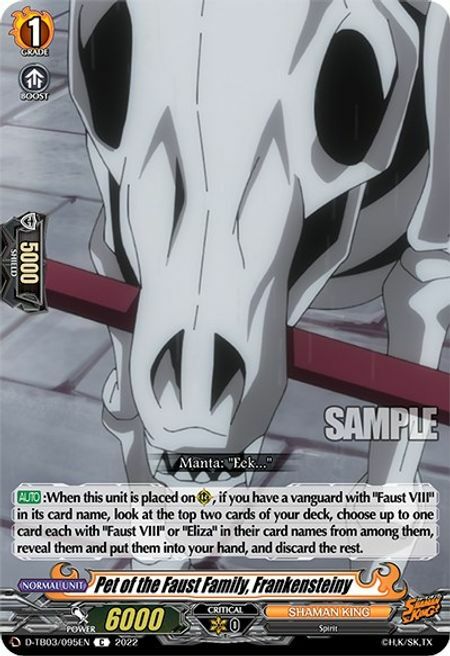 Pet of the Faust Family, Frankensteiny [D Format] Card Front