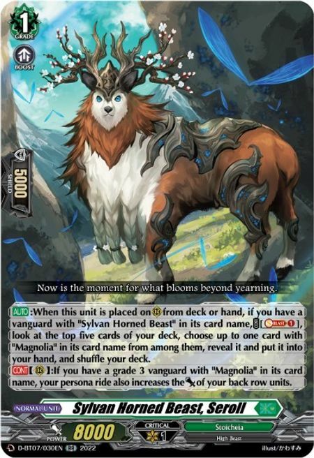Sylvan Horned Beast, Seroll [D Format] Card Front