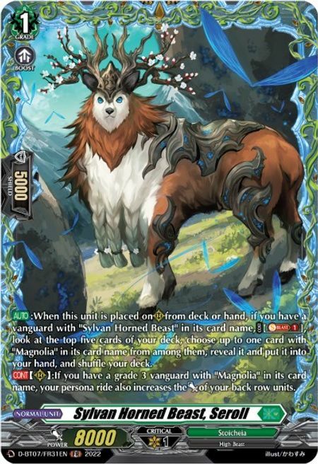 Sylvan Horned Beast, Seroll [D Format] Card Front
