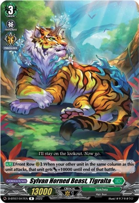 Sylvan Horned Beast, Tigralta [D Format] Card Front