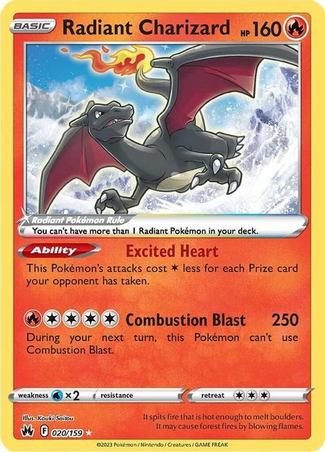 Charizard Radiante [Excited Heart | Combustion Blast] Frente