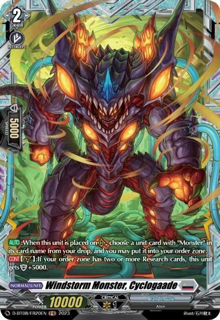 Windstorm Monster, Cyclogaade [D Format] Card Front