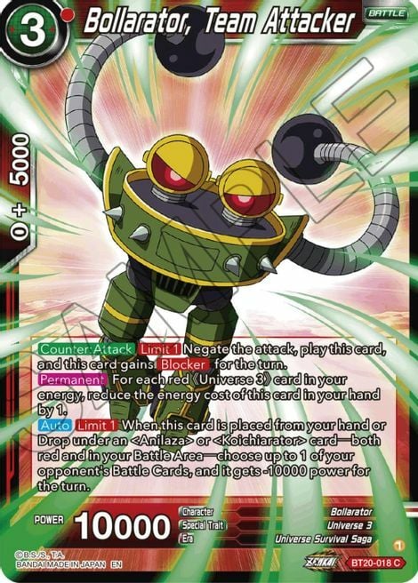 Bollarator, Team Attacker Card Front