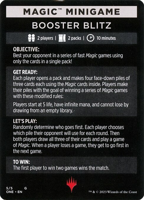 Magic Minigame: Booster Blitz Card Front