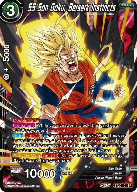 SS Son Goku, Berserk Instincts Card Front