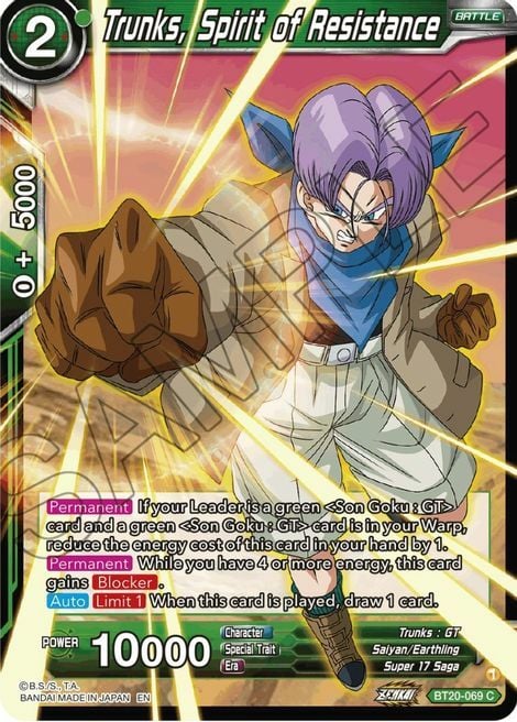 Trunks, Spirit of Resistance Card Front