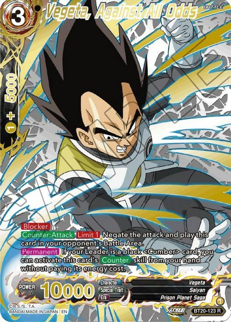 Vegeta, Against All Odds Card Front