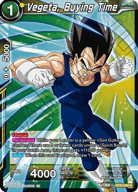 Vegeta, Buying Time Card Front