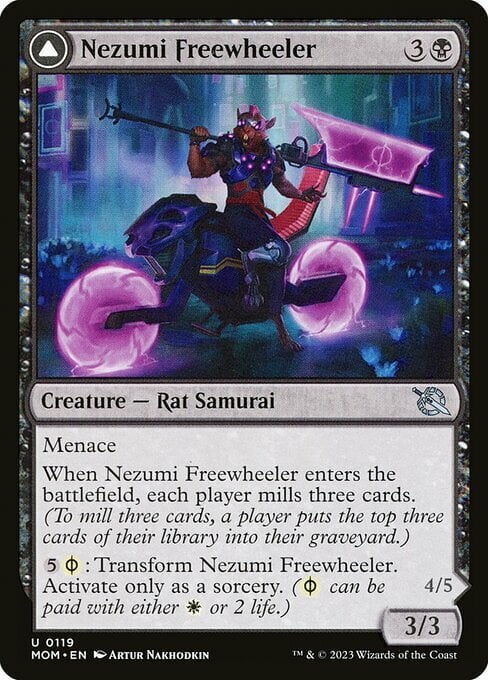 Nezumi Freewheeler // Hideous Fleshwheeler Card Front