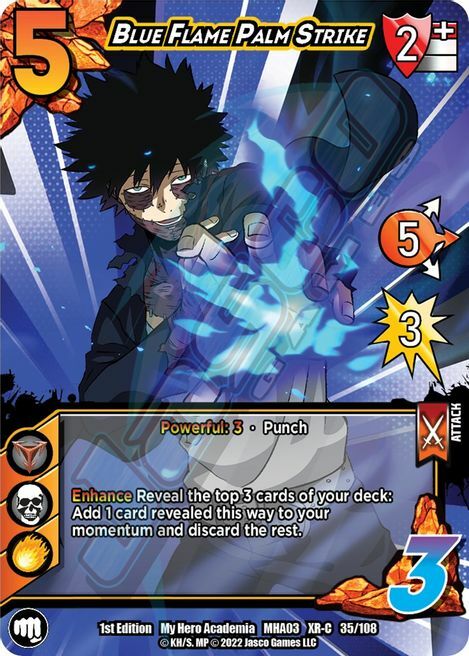 Blue Flame Palm Strike Card Front