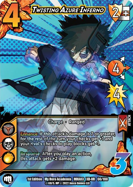 Twisting Azure Inferno Card Front