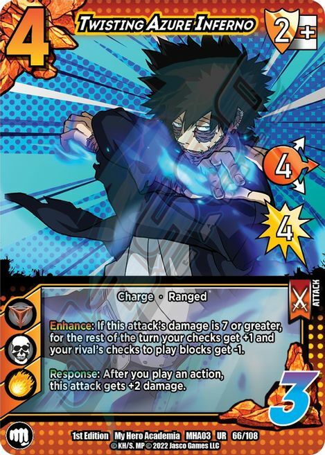 Twisting Azure Inferno Card Front