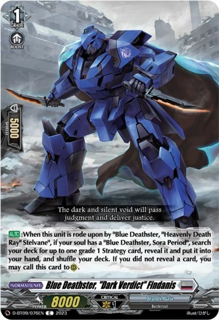 Blue Deathster, "Dark Verdict" Findanis Card Front