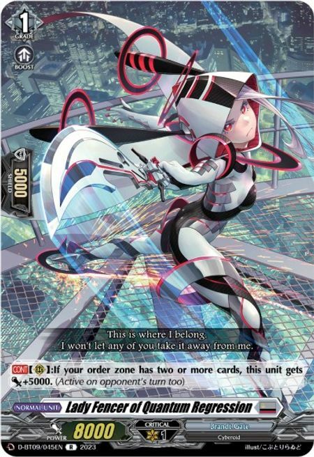 Lady Fencer of Quantum Regression Card Front