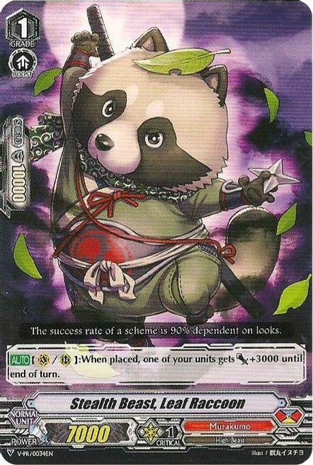 Stealth Beast, Leaf Raccoon Card Front