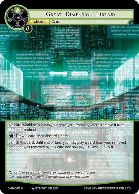 Great Dimension Library Card Front